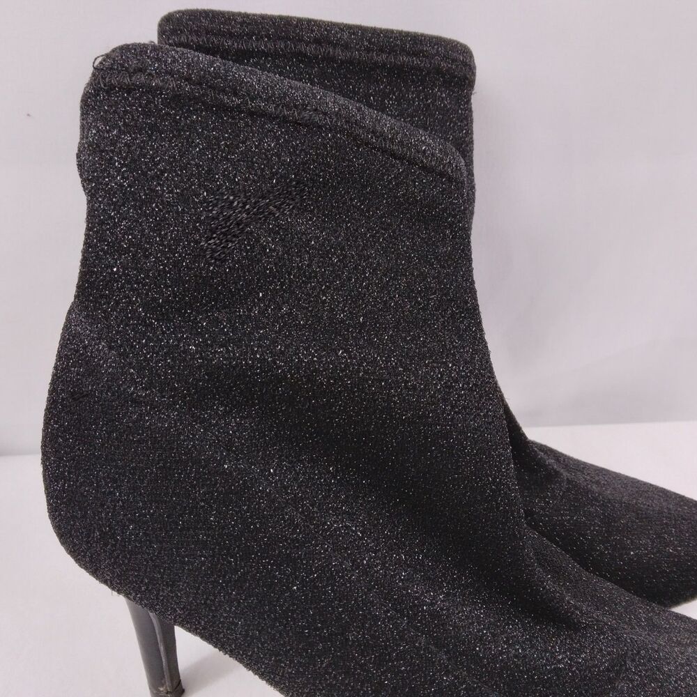 Jones New York Marcia Black Glitter Ankle Boots Witchcore Womens Size 7 - Picture 3 of 14